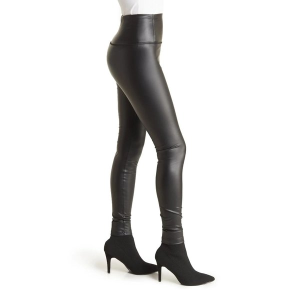 NWT RDI Faux Leather High Waist Leggings in Olive Color - Medium - Picture 3 of 4